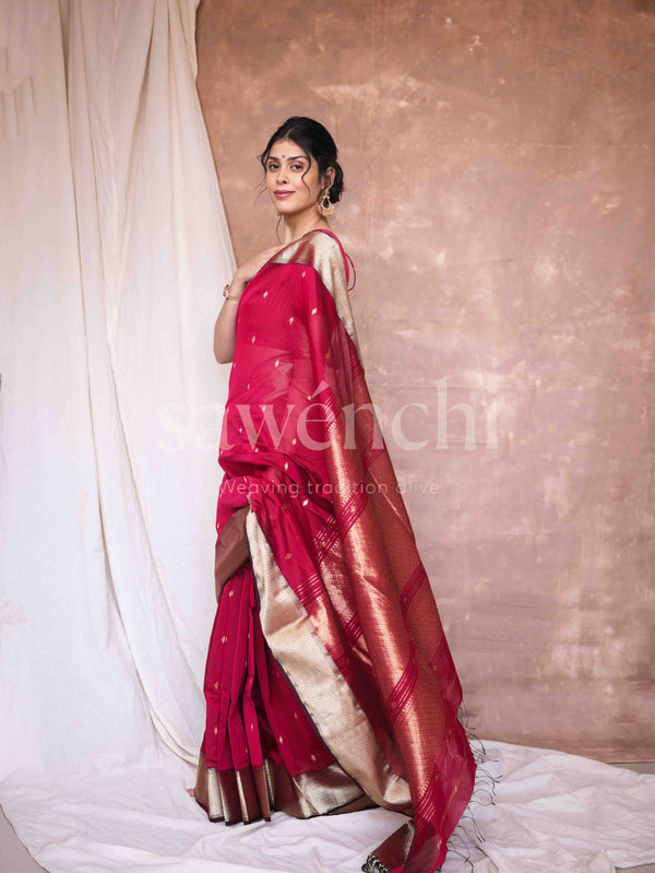Bold Magenta - Handloom Silk Cotton Saree