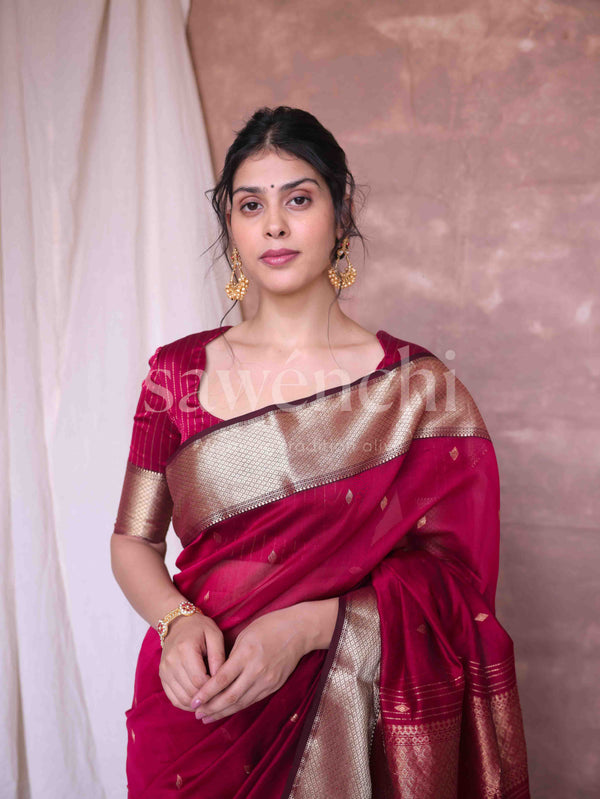 Bold Magenta - Handloom Silk Cotton Saree