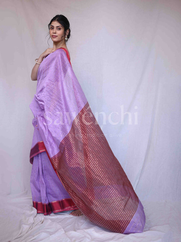 Lilac Lush - Handloom Silk Cotton Saree