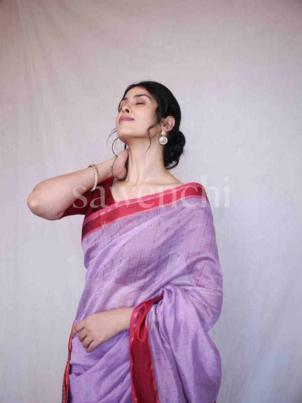 Lilac Lush - Handloom Silk Cotton Saree