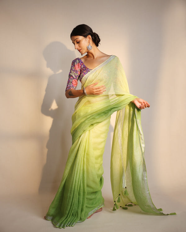 Green Ombre saree