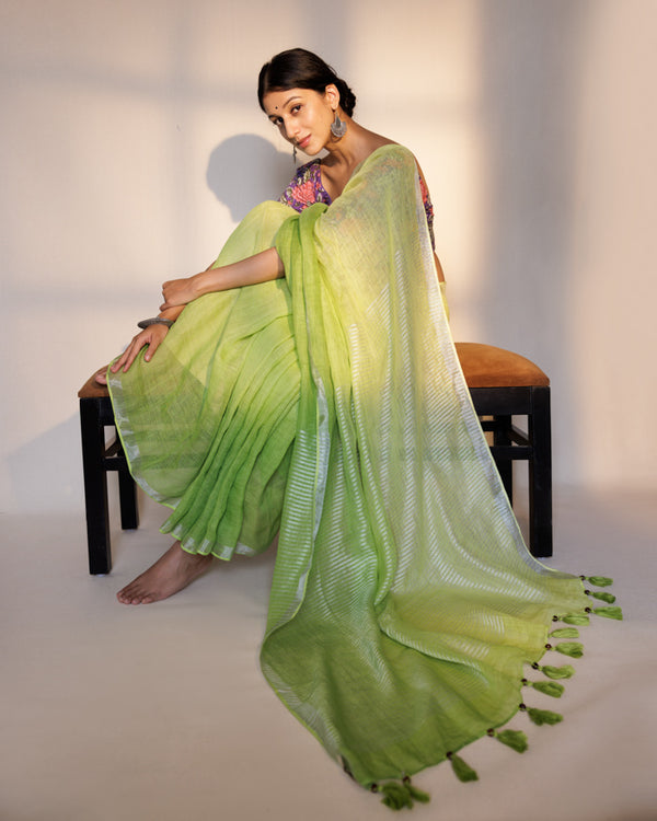 Green Ombre saree
