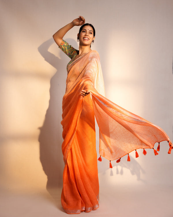 Orange Blossom Saree