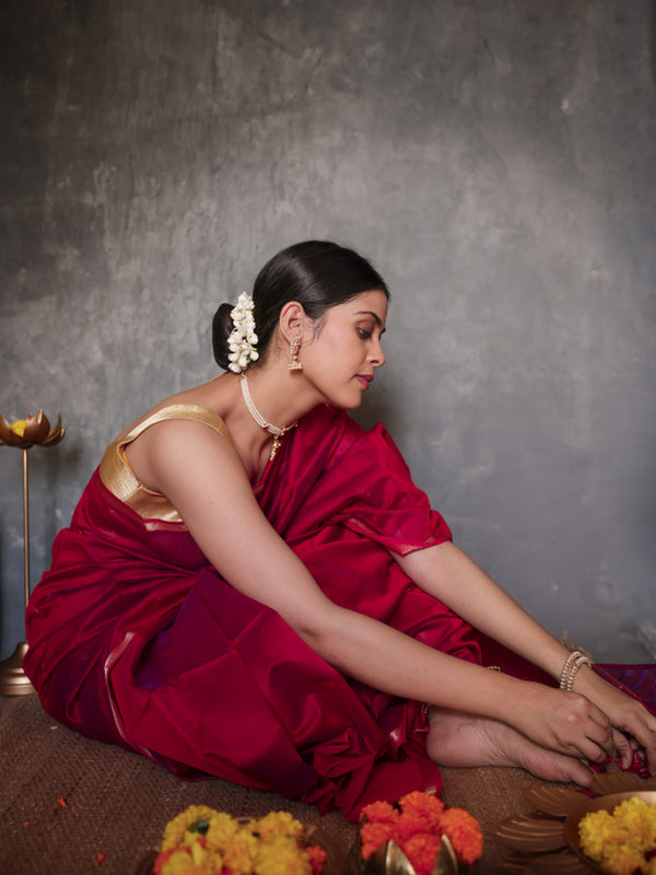 Bloom coral saree ( Shipping time - 20 days )