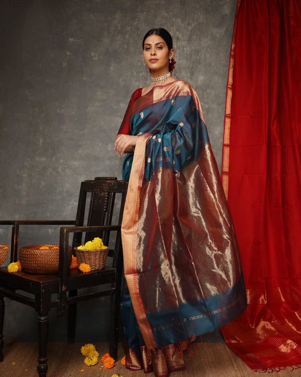 Teel Lotus Saree