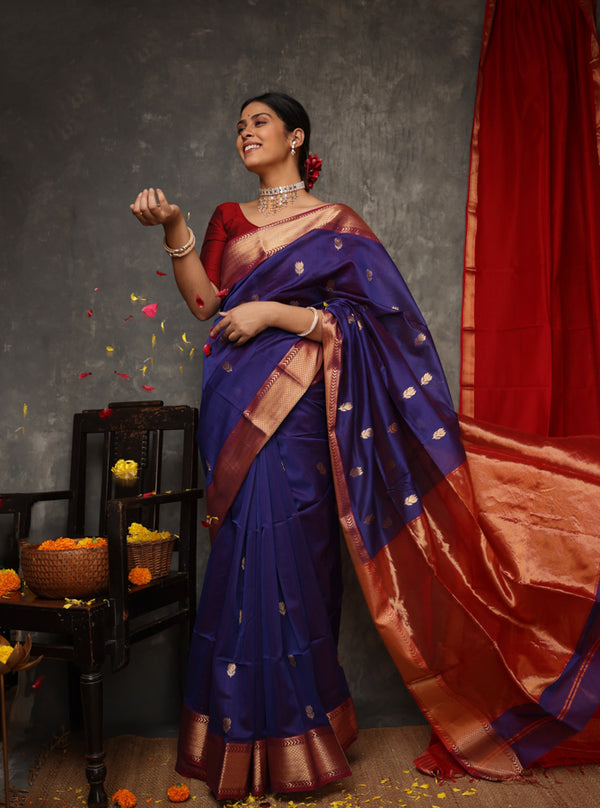 Purple Lotus Saree