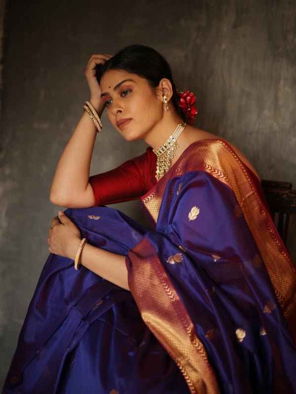 Purple Lotus Saree