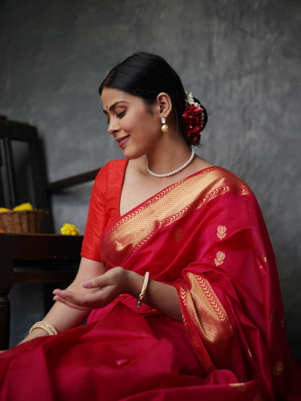 Rani Pink Lotus Saree