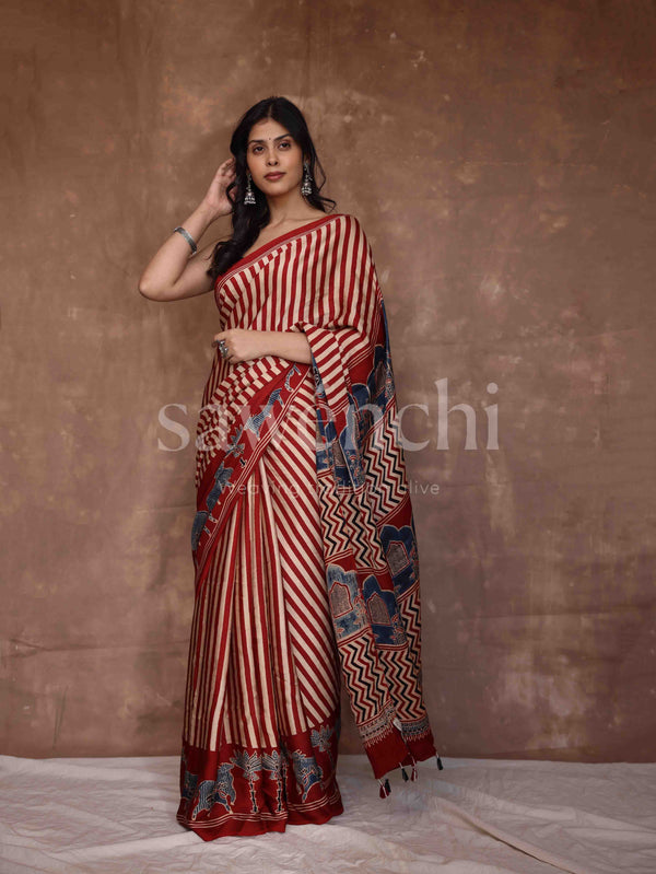 Agnirekha - Modal Satin Saree
