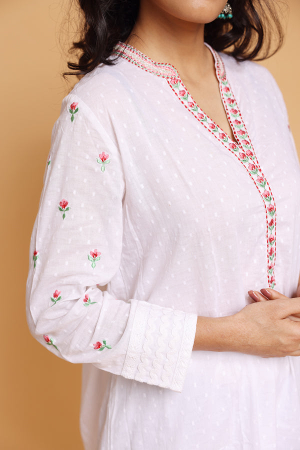 A line Kurta Pleated back Yoke and pant