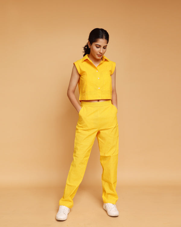 Turmeric crop top Co-ord set