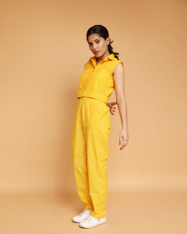 Turmeric crop top Co-ord set