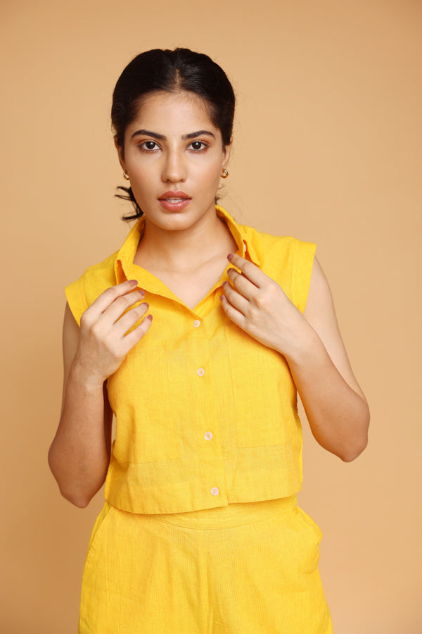 Turmeric crop top Co-ord set