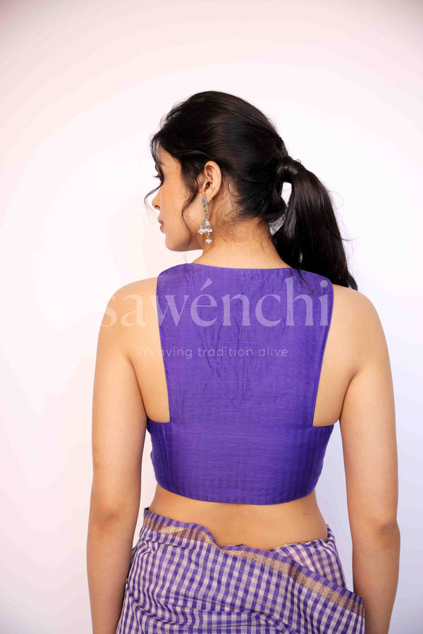 Purple Swirl - Handloom Silk Cotton Saree ( shipping time 10days)