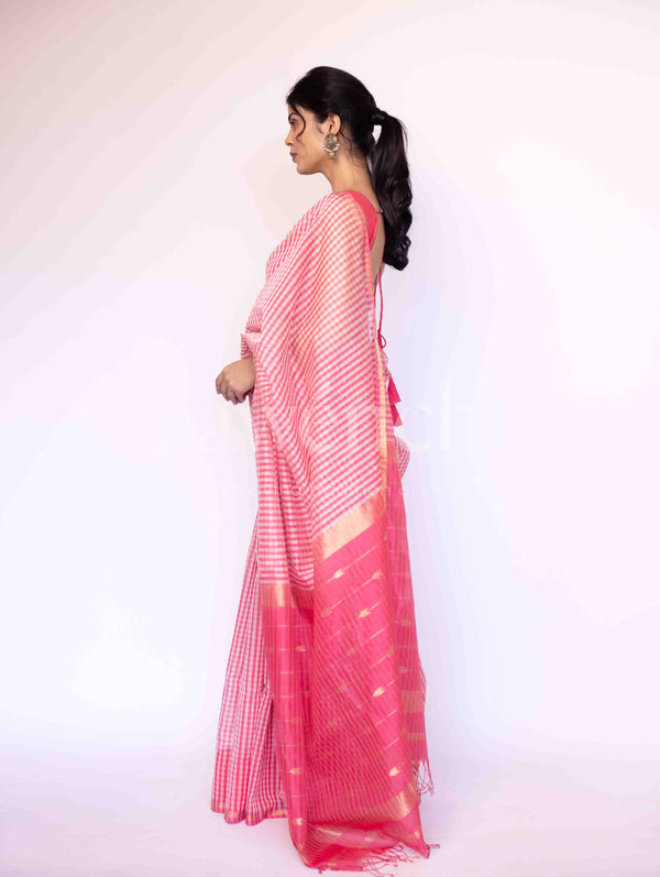 Rooh Gulab - Handloom Silk Cotton Saree