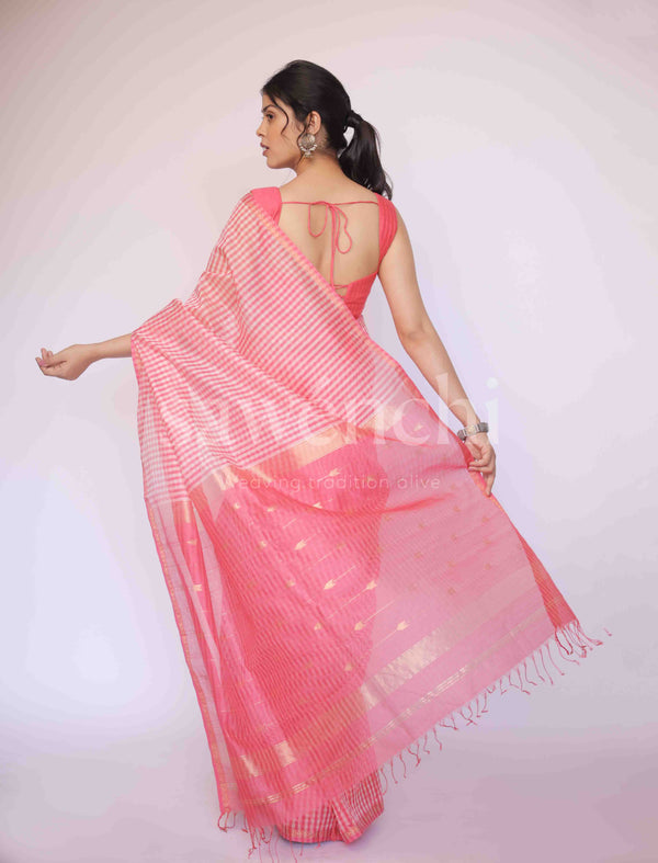 Rooh Gulab - Handloom Silk Cotton Saree