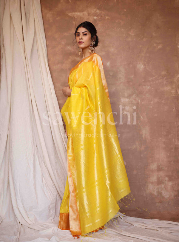 Sunlit Drape - Handloom Silk Cotton Saree