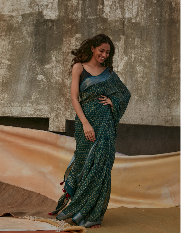 Indigo Green Saree