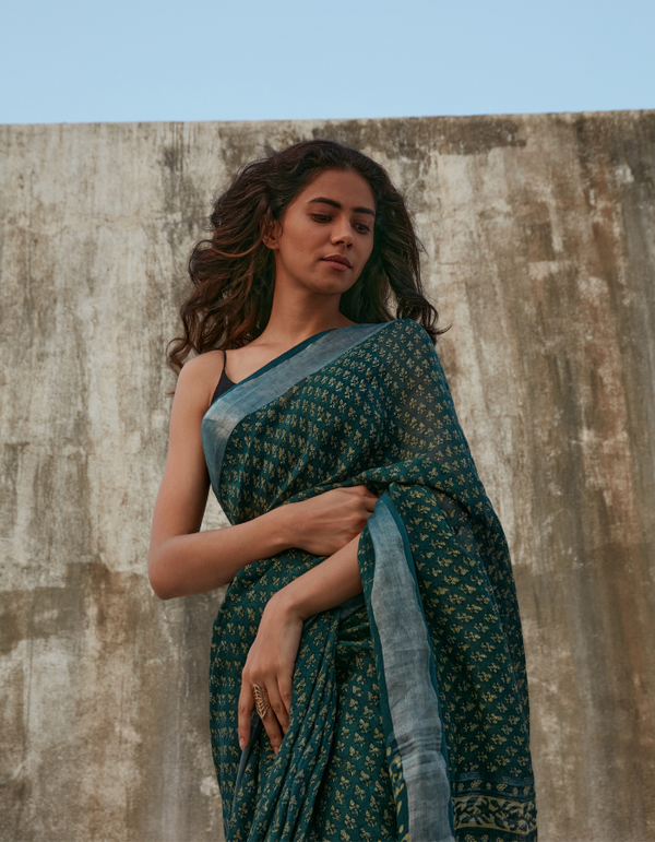 Indigo Green Saree