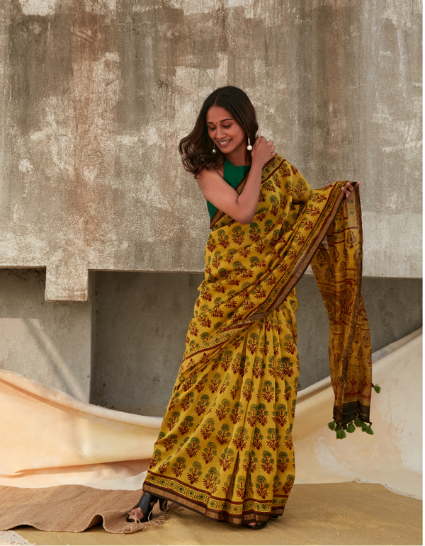 Manjal Saree