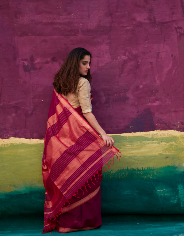 Bougainville Saree