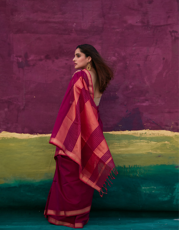 Bougainville Saree