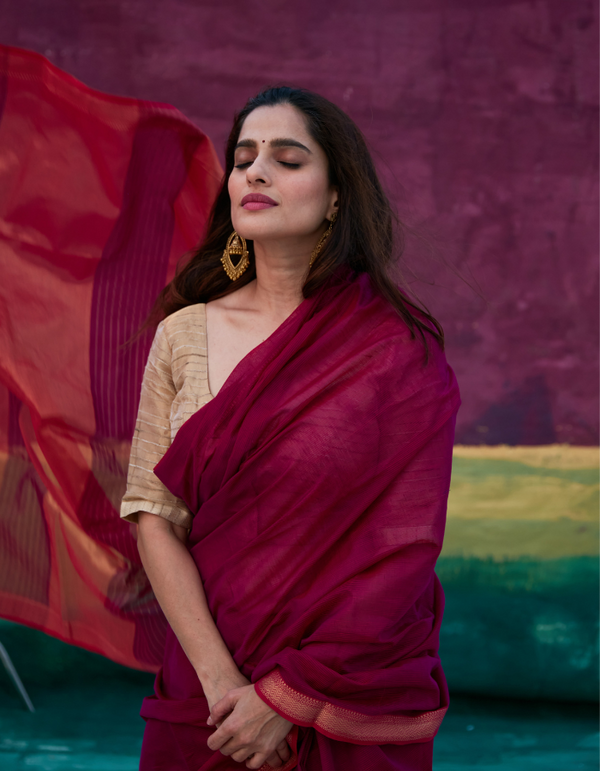 Bougainville Saree
