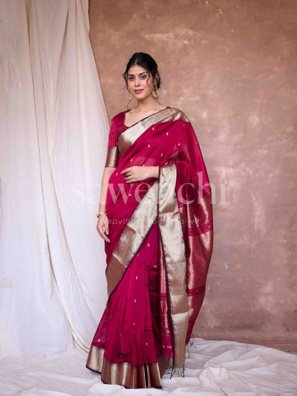 Bold Magenta - Handloom Silk Cotton Saree
