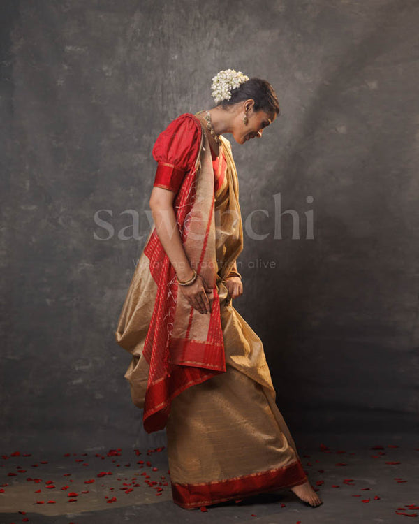 Golden saree ( OUT OF STOCK this saree is in the making and will take 15 days for us to ship it.)