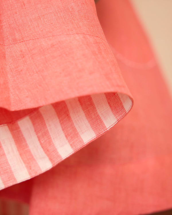 Peach linen plain dress
