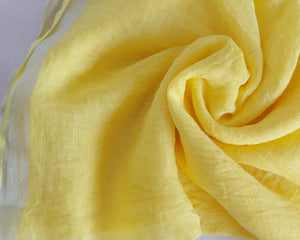 Yellow White Stripe Linen Saree
