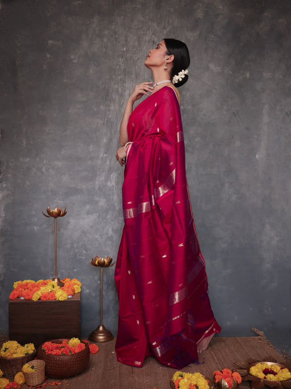 Bloom coral Saree this saree is OUT OF STOCK and IN MAKING  we are taking pre - booking for this saree. It will take 15/20 days for us to ship this saree