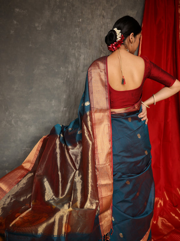 Teel Lotus Saree. This saree is in making and will take 25 days for us to ship it.