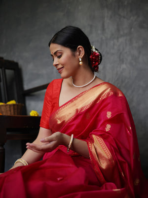 Rani Pink Lotus Saree