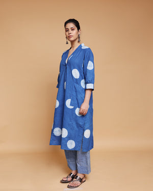 Indigo Daboo Cotton Kurta Pant Co-ord Set