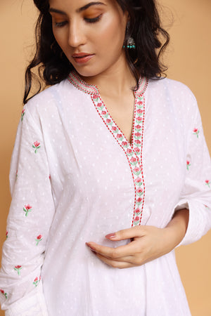 A line Kurta Pleated back Yoke and pant