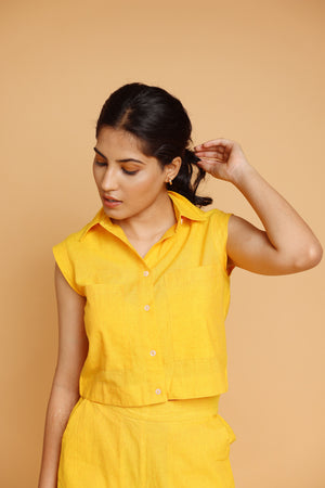 Turmeric Crop Top Co-ord Set