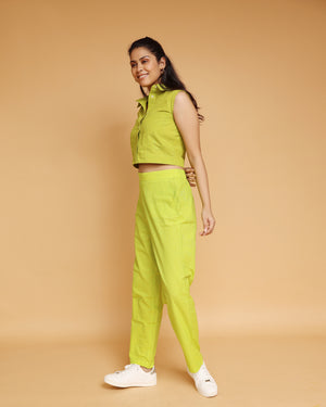 Lime Green Crop Top Co-ord Set