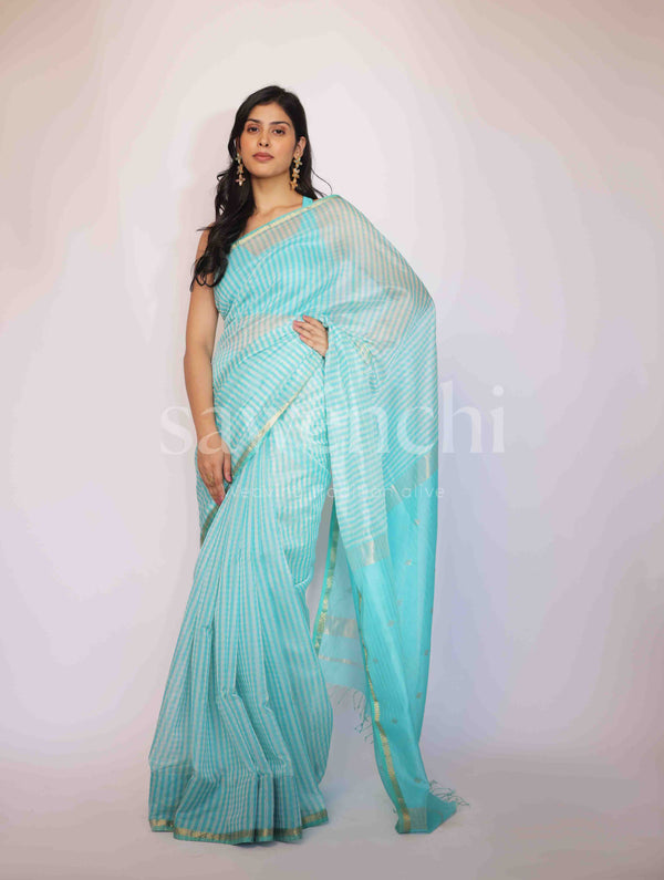 Megh Rang - Handloom Silk Cotton Saree