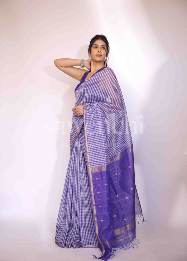 Purple Swirl - Handloom Silk Cotton Saree