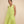 Green linen plain dress