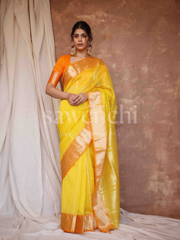 Sunlit Drape - Handloom Silk Cotton Saree