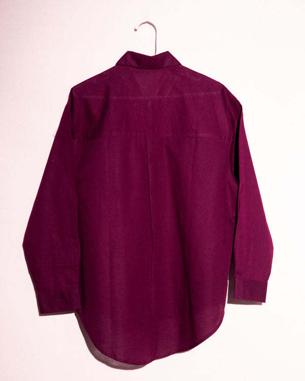 wine handloom linen cotton Shirt
