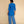 Blue linen short kurta pant set