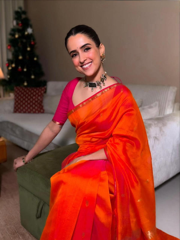 Coral Burst Saree ( Shipping time 20 working days )