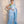 Blue white stripe linen saree