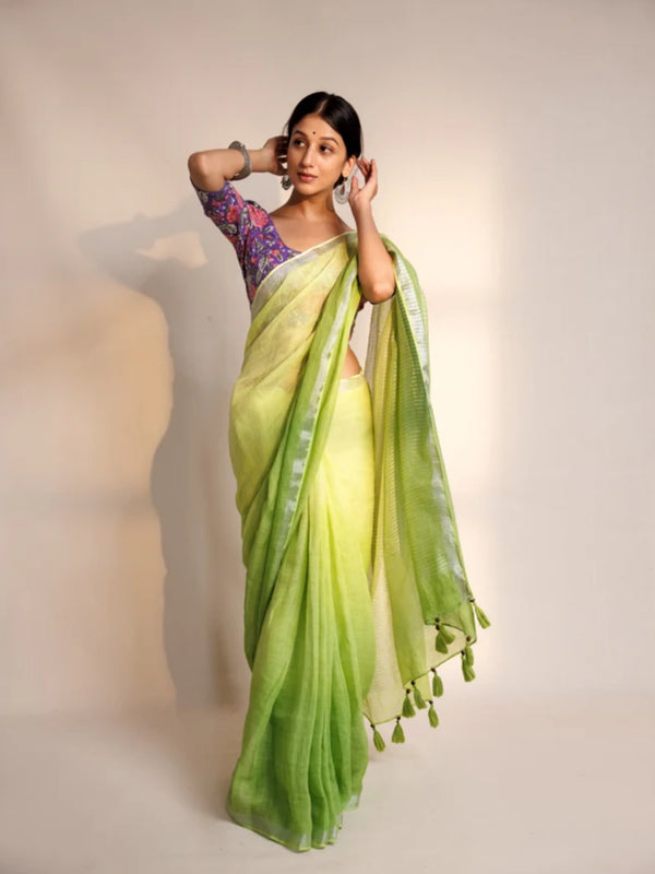 Green Ombre saree