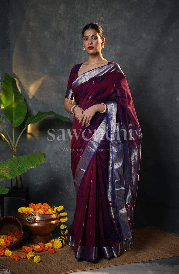 Black Plum Saree