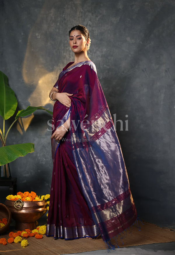 Black Plum Saree