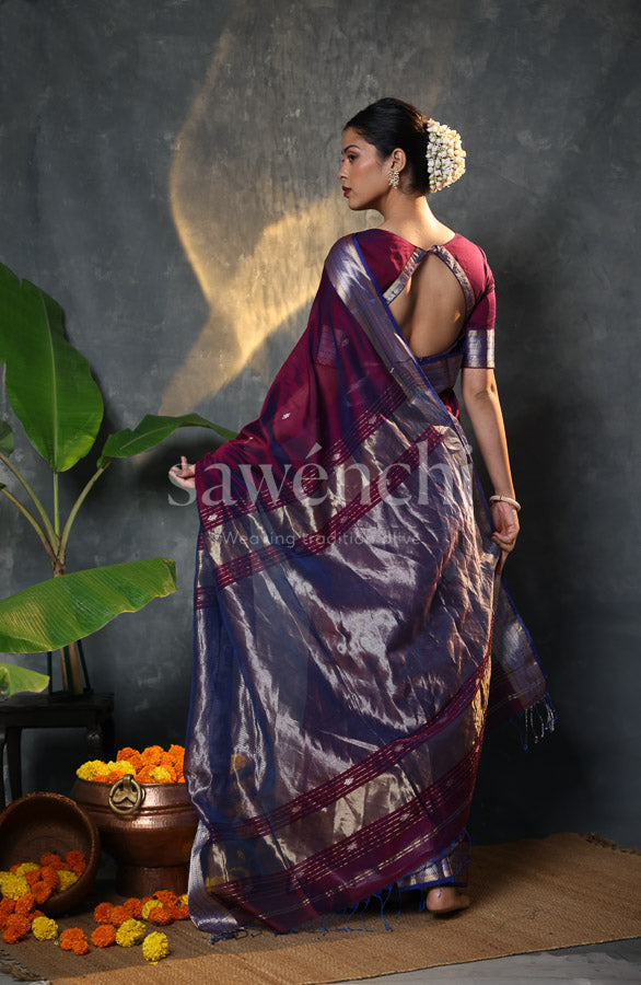 Black Plum Saree